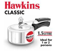 HAWKINS Classic CL15 1.5-Liter New Improved Aluminum Pressure Cooker, Small, Silver