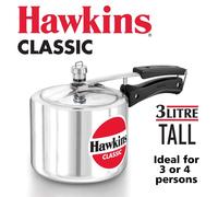HAWKINA Classic CL3T 3-Liter New Improved Aluminum Pressure Cooker Small Silver
