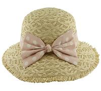 Hawkins Collection Down Brim Bow Straw Sun Hat - Pink, Medium (57cm)