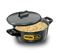 HAWKINS Futura 2 Litre Cook n Serve Bowl, Hard Anodised Saucepan with Hard Anodised Lid, Sauce Pan for Cooking and Serving, Black (ACB20), Aluminium