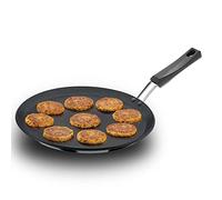 HAWKINS Futura 30 cm Flat Tava, Non Stick Tawa with Plastic Handle, Tawa with Rim, Pancake Pan, Flat Pan, Black (NFT30P)