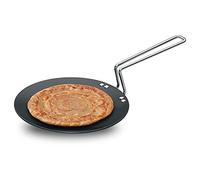 Futura Hard Anodised Concave Tava Griddle, 8-Inch, 4.06mm with Steel Handle
