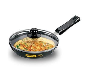 Hawkins Futura Hard Anodised Frying Pan with Glass Lid, 22cm