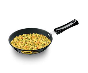 Hawkins Futura Hard Anodised Induction Compatible Frying Pan, Capacity 1.1 Litre, Diameter 22 cm, Thickness 4.06 mm, Black (IAF22)