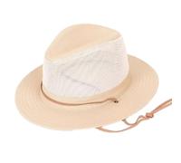 Hawkins Mens Sun Hat Traditional Safari Breathable Mesh Aussie Lightweight Wide Brim (UK, Alpha, M, Beige)