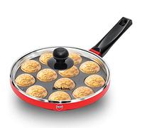 HAWKINS Nonstick Appe Pan with Glass Lid, 12 Cups, Diameter 22 cm, Black (NAPE22G), Standard