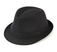 Hawkins plain black cotton trilby hat - 56