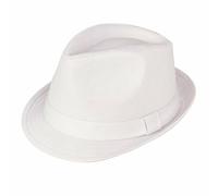 Hawkins Plain Cotton Trilby hat Black or White (61, White)