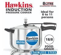 Hawkins Stainless Steel Induction Compatible Pressure Cooker, 8 Litre, Silver (HSS80)