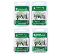 HAWKRIDGE - 4 x Predator BARBED Pike Snap Tackle Double Hook Bait Rig 30cm Trace Using American 7x7 Wire Strands - Available in Size 4, 6 or 8 (4 x size 6 hook)