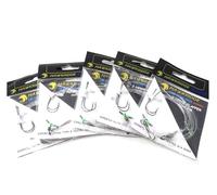 HAWKRIDGE RIG PRO SERIES - 5 Packs of 2 Hook Flappers Type Expertly Tied Commercial Quality FLAPPER Ready Tied Rigs - Ideal for Sea and Shore Fishing (2 Hook - Size 4, 2, 1, 1/0 & 3/0 available)