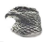 Hawks Head Handcrafted from English Pewter Lapel Pin Badge + 59mm Badge + Gift Bag