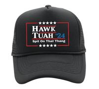 Hawks Tuah Hat - Hawks Tush Spit On That Thang Hat, Funny Hawks Tuah Baseball Hat, Quick Dry Sports Cap, Breathable Mesh Hat for Golf, Boat, Beach, Daily Black