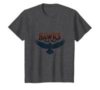Hawks Tuah Men Soaring Spirit Vintage Emblem Hawk Tush T-Shirt, Kids, Dark Heather Grey, 6 Years