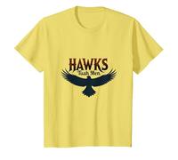 Hawks Tuah Men Soaring Spirit Vintage Emblem Hawk Tush T-Shirt, Kids, Lemon, 10 Years
