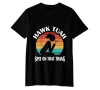 Hawks Tuah T Shirt | Hawks Tuah Spit That Thang Tshirts | Viral Girl Meme Casual Crew Neck T-Shirt | Hawks Tush Spit That Thang Short Sleeve T-Shirts for Men & Women Black