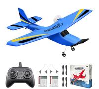 HAWK'S WORK 2 Channel RC Airplane, RC Glider Ready to Fly, 2.4GHz Remote Control Cessna, Easy to Fly RC Toy for Kids & Beginners (Blue)