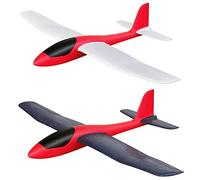 HAWK'S WORK 2 Pcs Foam Glider, 86cm Super Large Airplane Toy Hand Throwing Plane, Outdoor Play & STEM & RC Conversion for Kids & All Age