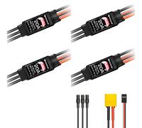HAWK'S WORK Brushless ESC, Super Light & Small Size 20A Electric Speed Controller for Multi-Rotor Drone RC Airplane (Pre-soldered + BEC) (4 PCS)