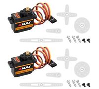 HAWK'S WORK Micro Servo 9g, Metal Geared Motor Kit for Robot Arm RC Plane Helicopter Car Boat, STEM & Raspberry Pi Project (Emax ES08MA II) (2 Pcs)