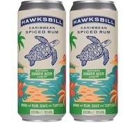 Hawksbill Caribbean Spiced Rum With Natural Ginger Beer & Zesty Rum. Ready To Drink 250ml Can. 5% ABV (Pack of 2)