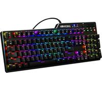 Hawksbill Scorpion V1 Wired Mechanical Gaming Keyboard - USB-A W/USB-C Connection Adaptor - Tactile & Clicky - Brilliant RGB Lighting Customizable Keys & Multimedia Function 104 Keys