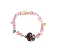 Hawksbill Sea Turtles Beads Bracelet Turquoise Natutal Stone Elastic Stretch Bracelet for Turtle Lovers Birthday Gif Summer Gif, 5.5 UK, Stone, no gemstone