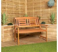 Hawkshead 2 Seater Outdoor Wooden Garden Patio Bench Samuel Alexander Brown One Size