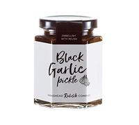 Hawkshead Relish Company Black Garlic Pickle - Handmade with Whole Black Garlic Cloves Onions and Spices | Tangy & Spicy | Preservative & Gluten-Free | Suitable for Vegetarians & Vegans - 220g