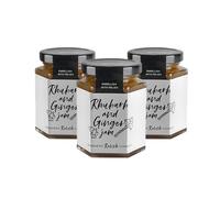 Hawkshead Rhubarb and Ginger Jam | 3 x 220g Jars | Sweet and Tangy Jam with Locally Sourced Rhubarb & a Hint of Ginger | Vegan, Vegetarian, Gluten-Free