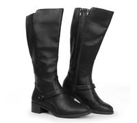 Hawkwell Ladies Wide Calf Double Zip Riding Boots, black, 8 UK