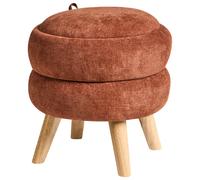 Storage Pouffe HAWLEY Chenille Golden Brown