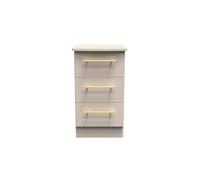 Welcome Furniture Ready Assembled Waltham 3 Drawer Locker - Kashmir Matt, Cream