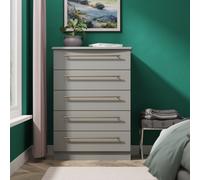 Haworth Tall Chest of Drawers Grey 5 Drawers 108cm