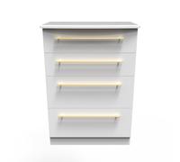 Haworth Tall Chest of Drawers White 4 Drawers 108cm