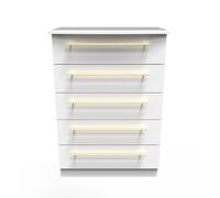 Haworth Tall Chest of Drawers White 5 Drawers 108cm