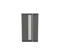 Haworth Tall Mirror Wardrobe Grey 1 Shelf 196cm