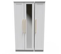 Haworth Tall Mirror Wardrobe White 1 Shelf 196cm