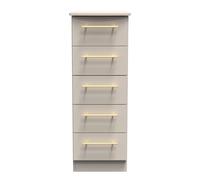 Haworth Tall Tallboy Off-White 5 Drawers 108cm