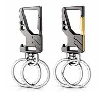 Hawpasy 2 Pack Metal Keychain Carabiner, Detachable Key Ring Bottle Opener Keyring, Quick Release Durable Car Key Chains Keyring Multi-Functional Stainless Steel Key Holder for Everyday Use