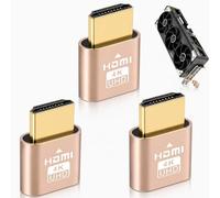 Hawpasy 3 Pack HDMI Dummy Plug 4K Display Emulator Adapter, Wireless HDMI Adapter Interface Driver Adapter for Remote Desktop Systems, Virtual Screen, Server Use, Plug and Play Display Emulator