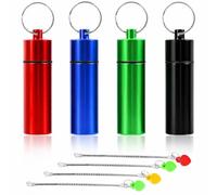 Hawpasy 4PCS Storage Bottle for Outdoor Travel Kit, Aluminum Storage Container Snuff Bottle with Spoon Kit with Spoon, Portable Refillable Container, Leakproof Travel Powder Food Storage Containers