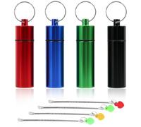 Hawpasy 4PCS Storage Bottle for Outdoor Travel Kit, Snuff Bottle with Spoon Kit Portable Refillable Container Aluminum Alloy Telescopic Spoon, Leakproof Travel Powder Food Storage Containers
