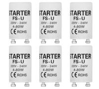 Hawpasy 6PCS Fluorescent Tube Starter 4-80W 220-240V, Starter for Fluorescent Light Lamps Glow Starters for Fluorescent Light Tubes, Strip Light Starter Replacement for Fixtures and Lamps