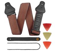 Hawpasy Guitar Strap Soft Cotton & Leather Ends Guitar Shoulder Strap Acoustic Guitar Straps, Leather Electric Guitar Strap with Adjustable Length for Bass, Ukulele, and Acoustic Guitars
