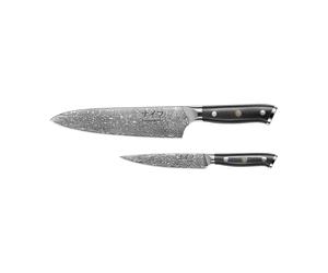 Hâws Damascus by Hâws kitchen & utility knife set 2 pieces Black-stainless steel