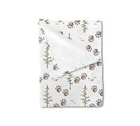 HawSkgFub Baby Toddler Boy Girl Woodland Bear Footprints Tracks Blanket Gift, Nursery Forest Pine Tree Flannel Fleece Bed Swaddling Blankets, Soft Warm Newborn Baby Shower Kids Crib Bedding 40 x 50