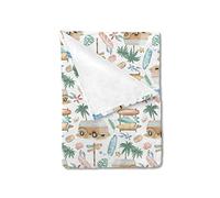 HawSkgFub Baby Toddler Girls Summer Beach Surf Blanket Gift, Nursery Tropical Coconut Tree Beach Flannel Fleece Bed Swaddling Blankets, Soft Warm Lightweight Newborn Baby Shower Kid Crib Bedding 40x50