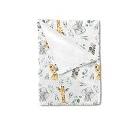 HawSkgFub Baby Toddler Safari Jungle Animals Eucalyptus Leaf Blanket Boy Girl Gift, Nursery Elephant Giraffe Zebra Flannel Fleece Swaddling Blankets, Soft Lightweight Newborn Kids Crib Bedding 30 x 40
