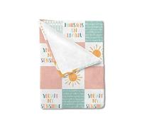 HawSkgFub Boho Rainbow You Are My Sunshine Baby Blanket Girls Gift, Pink Sun Polka Dots Patchwork Flannel Fleece Nursery Bed Blankets, Soft Lightweight Newborn Toddler Infant Kids Crib Bedding 40 x 50
